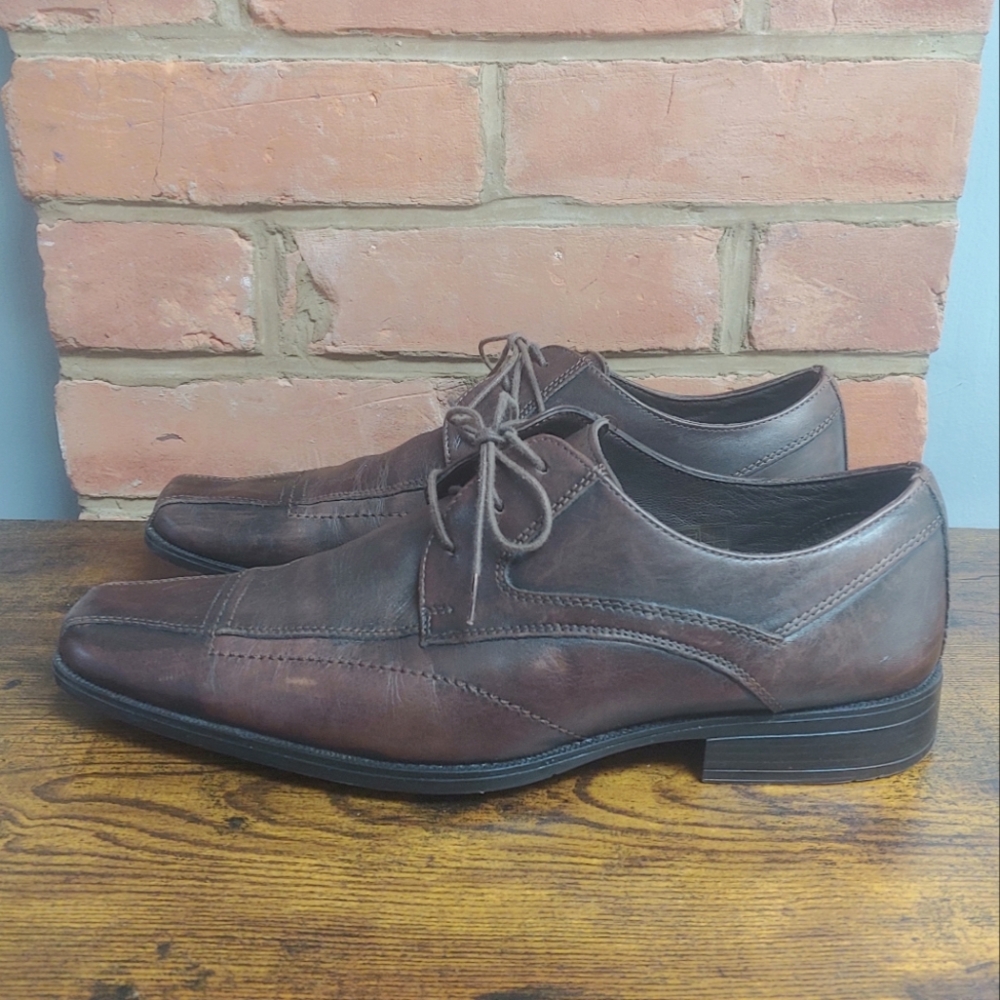 Bata Brown Leather Square Toe Oxford Shoes Men's Size 44 European (10.5 US)